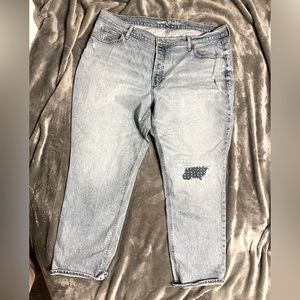 Old Navy High-Waisted Slouchy Straight Cropped Distressed Jeans for Women